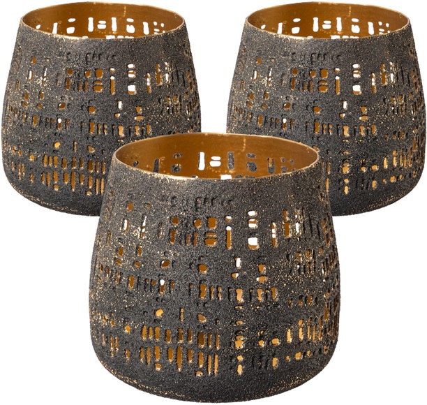 Creativ home Windlicht, (Set, 3 St.), aus Metall