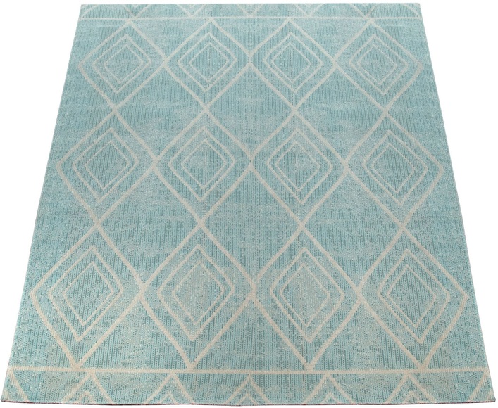 Paco Home Teppich »Artigo 427«, rechteckig, 2 mm Höhe, Kurzflor, Rauten Design, In- und Outdoor geeignet, ideal im Wohnzimmer & Schlafzimmer