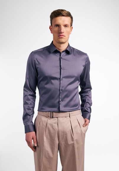 ETERNA LANGARM HEMD SUPER SLIM PERFORMANCE SHIRT STRETCH PFLAUME
