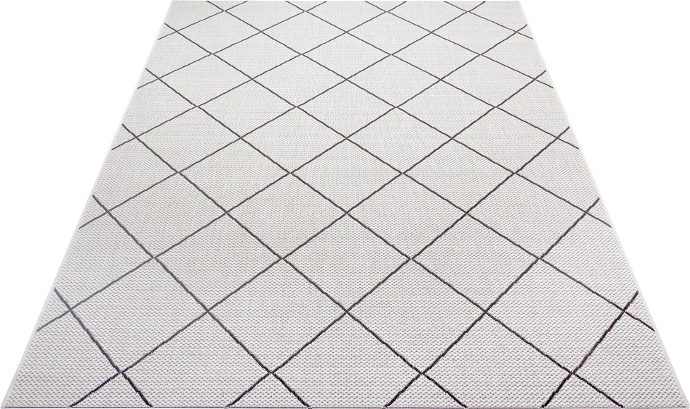 White Label - Teppich In-& Outdoor - 80 x 150 cm; - Creme, Schwarz