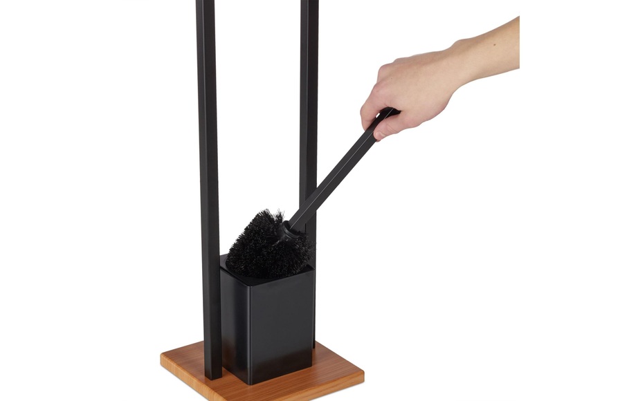 relaxdays Toilettengarnitur mit Ablage Schwarz