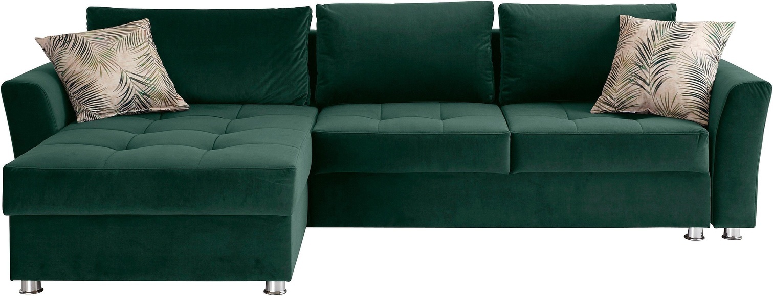 INOSIGN Ecksofa »Tjaden«, inkl.Bettfunktion und Bettkasten, Ottomane rechts/links montierbar