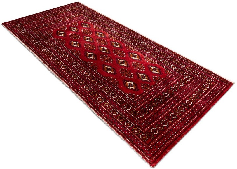 morgenland Wollteppich »Turkaman Teppich handgeknüpft rot«, rechteckig, 7 mm Höhe