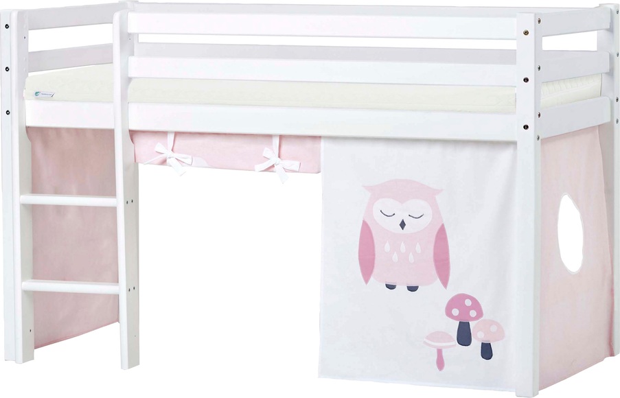 Hoppekids Hochbett, mit Matratze und Textil-Set