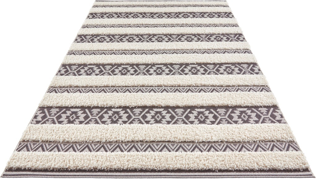 MINT RUGS Teppich »Temara«, rechteckig, 22 mm Höhe, In und Outdoor, Hoch-Tief Struktur, Orient Design, Vintage Look, Balkon, Terrasse, Garten, Wohnzimmer, Robust, Pflegeleicht