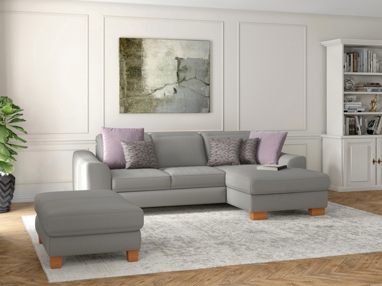 sit&more Ecksofa »Durness«, mit Federkern und hochwertigen Massivholzfüssen, wahlweise mit Kopfteilverstellung, Bettfunktion und Bettkasten oder mit Bettfunktion und Bettkasten