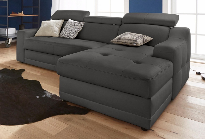 exxpo - sofa fashion Ecksofa, mit Köpf- bzw. Rückenverstellung, wahlweise mit Bettfunktion und Bettkasten