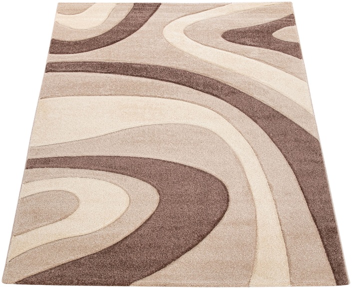 Paco Home Teppich »Inferno 241«, rechteckig, 17 mm Höhe, Kurzflor, modernes Design, handgearbeiteter Konturenschnitt, ideal im Wohnzimmer & Schlafzimmer