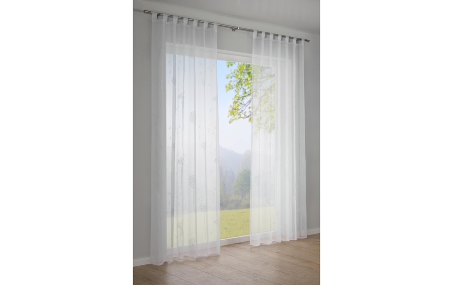 Vorhang, »Voile-Flock«, GARDINIA, Schlaufen 1 Stück