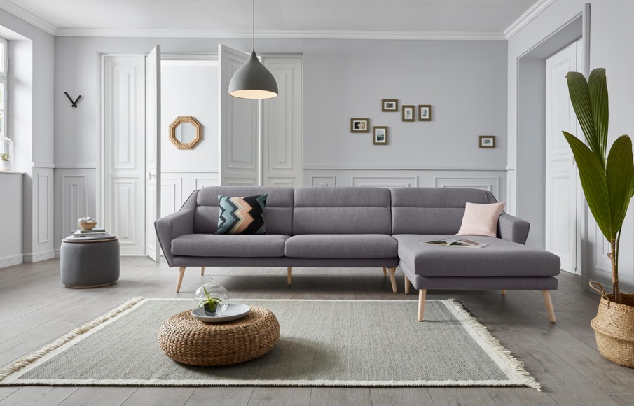 andas Ecksofa »Bille«, mit Naht im Rückenkissen und Beinen aus Eichenholz, Design by Morten Georgsen