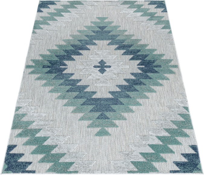 Ayyildiz Teppiche Teppich, rechteckig, 8 mm Höhe, Flachflor mit Hoch-Tief-Struktur, In-und Outdoor geeignet