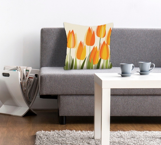 queence Dekokissen »Holli«, (1 St.), mit orangenen Tulpen
