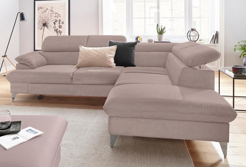 COTTA Ecksofa »Caluso«, inklusive Kopfteilverstellung, wahlweise mit Bettfunktion