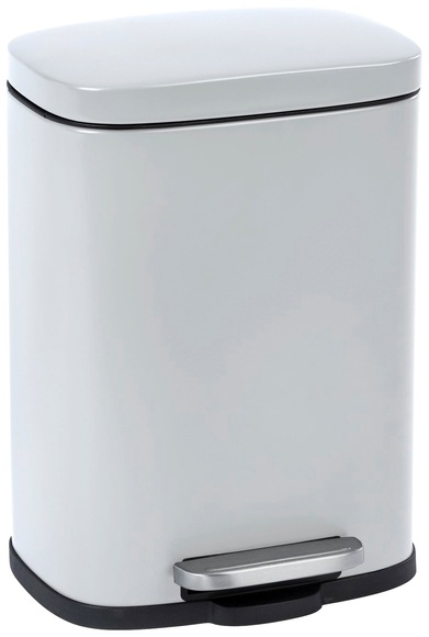 Wenko - Treteimer Leno Easy-Close Weiss lackierter Stahl Absenkautomatik 5 Liter - Weiss und Schwarz