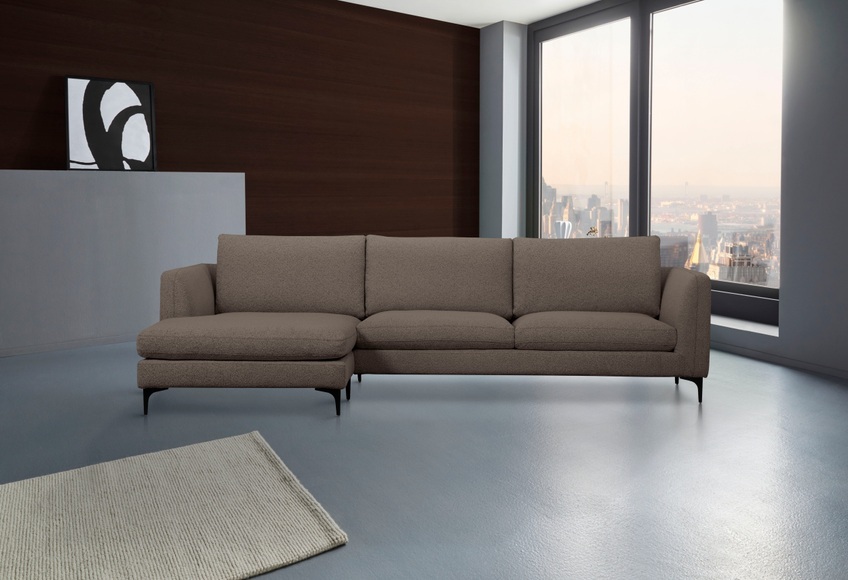 Places of Style Ecksofa »Nixon«, auch in Samtvelours, inkl. Rückenkissen