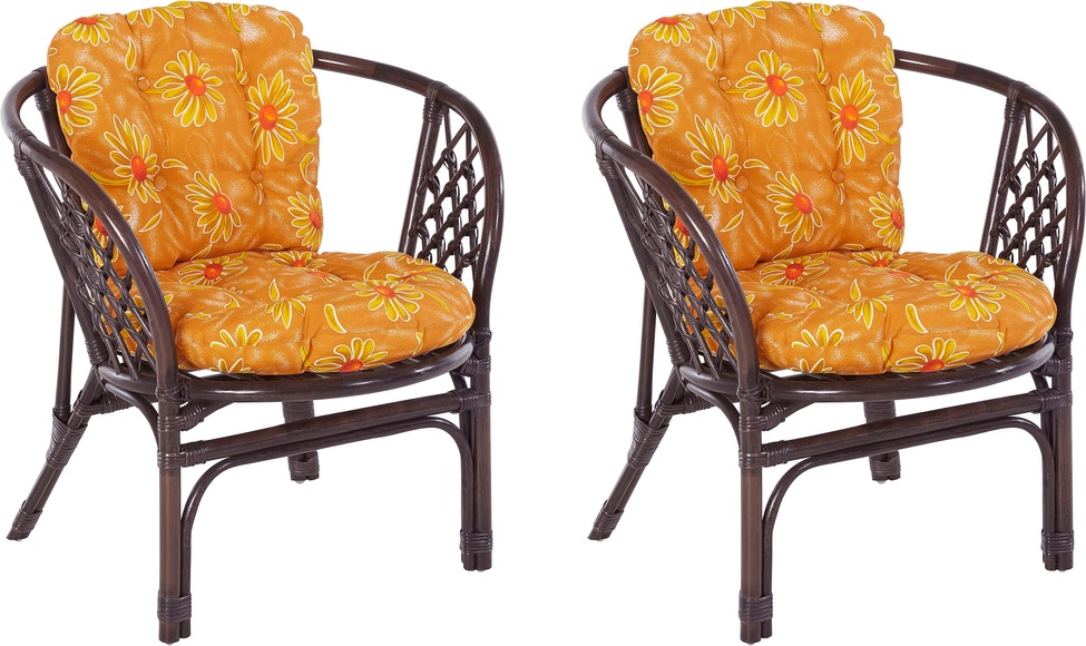 Home affaire Rattanstuhl »Rattansessel«, im 2er-Set aus handgeflochtenem Rattan und passenden Kissenauflagen, Breite 66 cm