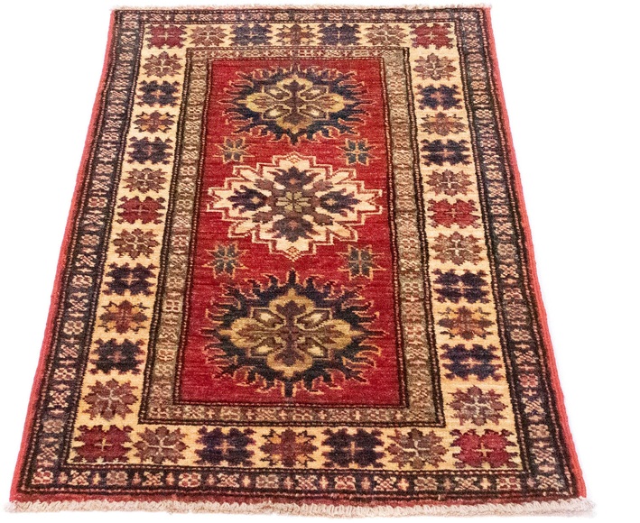 morgenland Wollteppich »Kazak Teppich handgeknüpft rot«, rechteckig, 6 mm Höhe