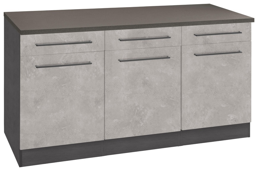 HELD MÖBEL Unterschrank »Tulsa«, 150 cm breit, 3 Schubkästen, 3 Türen, viel Stauraum, auch als Sideboard verwendbar, schwarzer Metallgriff, hochwertige MDF Front