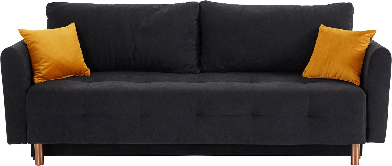 INOSIGN Schlafsofa »Nordic metallic«, mit Federkern und Metallbeinen, Steppung im Sitzbereich