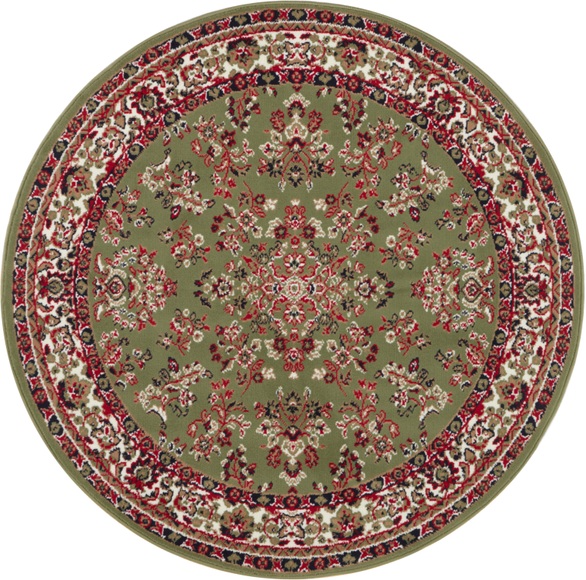 DELAVITA Teppich »Halton«, rund, 8 mm Höhe, Kurzflor, Vintage Design, Orient Optik, Wohnzimmer, Schlafzimmer, Arbeitszimmer, Robust, Pflegeleicht, Gekettelt