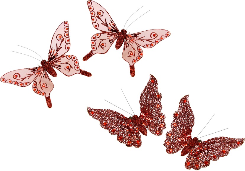 Tierfigur »Deko-Schmetterling mit Clip« (4er Set)