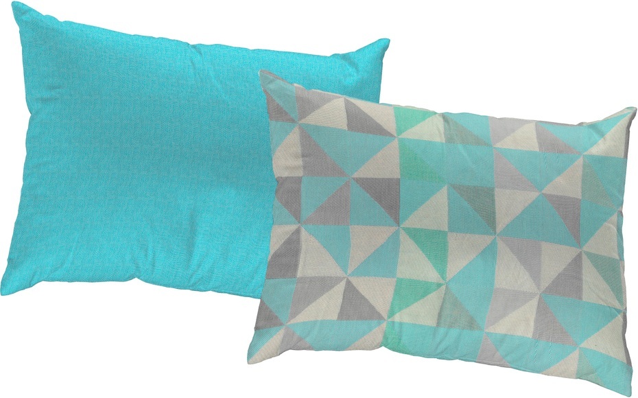 Adam Elements - ADAM - Kissenbezug Bio Bel 60 cm x 40 cm, Beige/Grau/Türkis