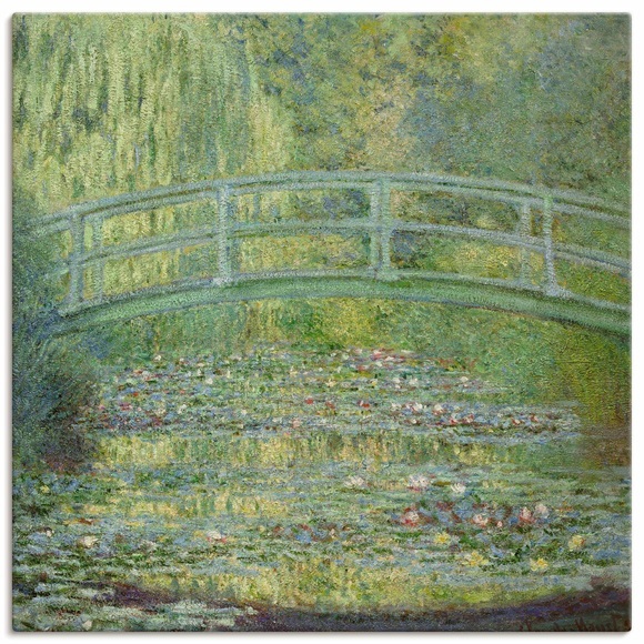 Artland Wandbild »Seerosenteich und japanische Brücke.«