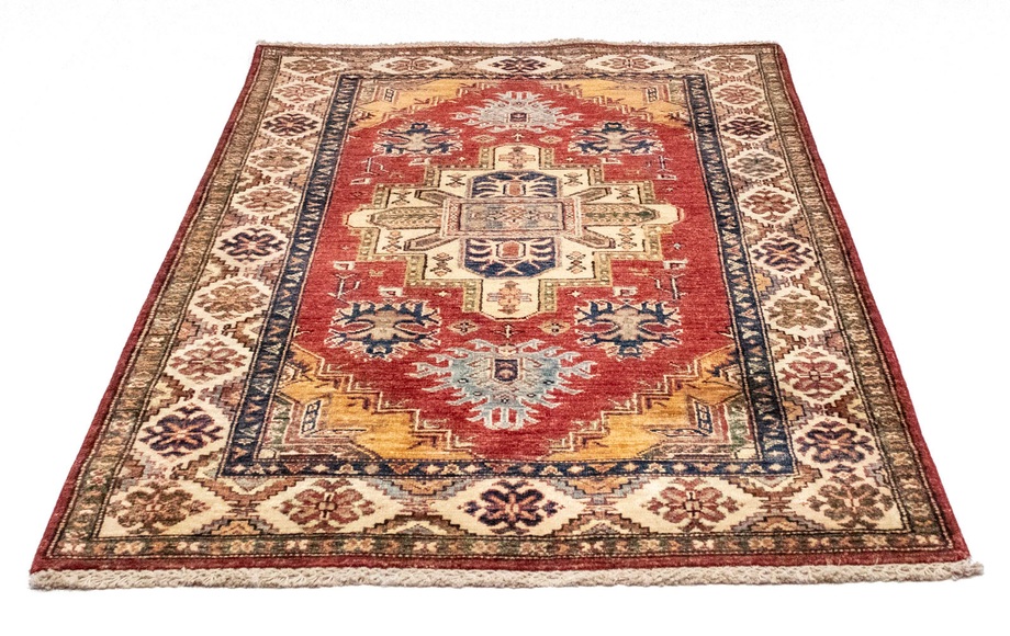 morgenland Wollteppich »Kazak Teppich handgeknüpft rot«, rechteckig, 6 mm Höhe