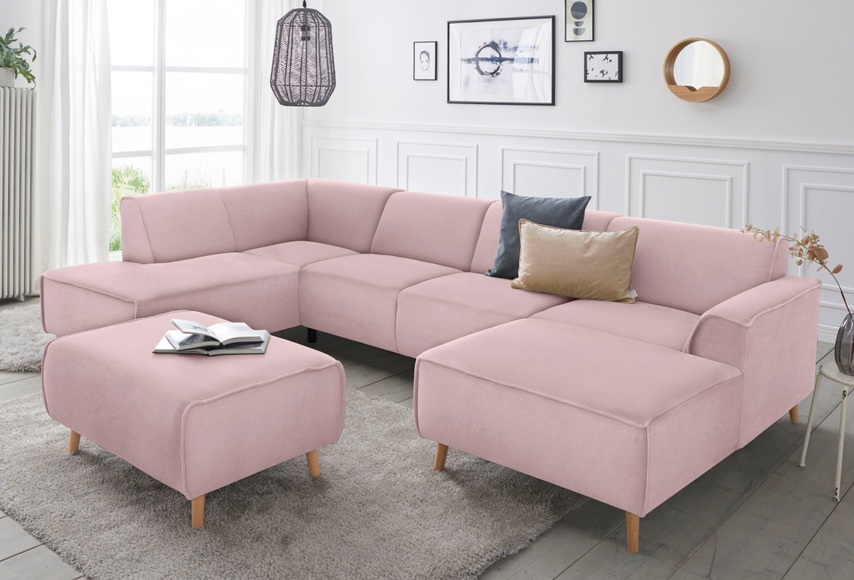 andas Wohnlandschaft »Janek«, mit Federkern und Keder in scandinavischem Design