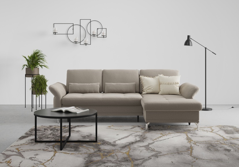 INOSIGN Ecksofa »Palm Beach«, Federkern, mit Sitztiefenverstellung, wahlweise mit Bettfunktion, Bettkasten und Armteilverstellung