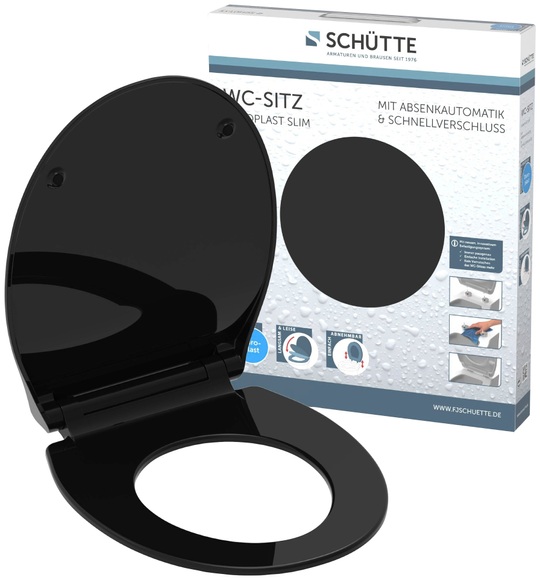 SCHÜTTE WC-Sitz »SLIM BLACK«, mit Absenkautomatik und Schnellverschluss