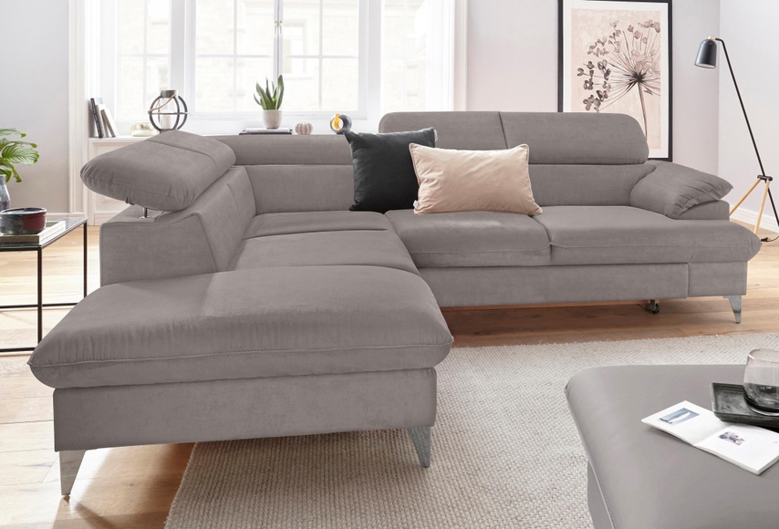 COTTA Ecksofa »Caluso«, inklusive Kopfteilverstellung, wahlweise mit Bettfunktion