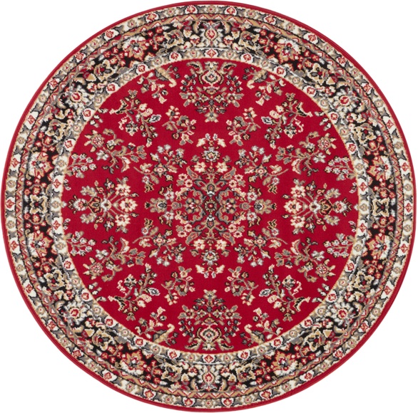 DELAVITA Teppich »Halton«, rund, 8 mm Höhe, Kurzflor, Vintage Design, Orient Optik, Wohnzimmer, Schlafzimmer, Arbeitszimmer, Robust, Pflegeleicht, Gekettelt