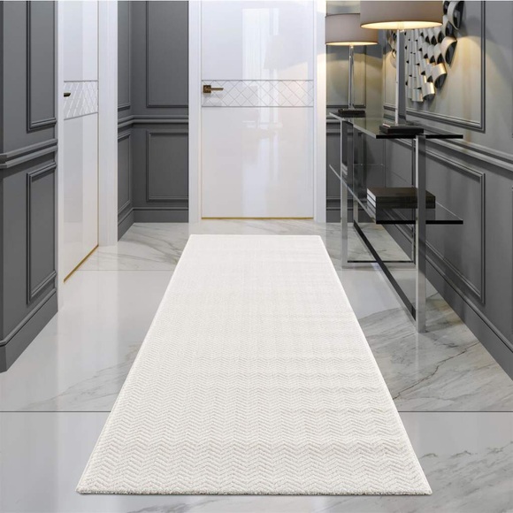 Carpet City Teppich »Fancy«, rechteckig, 12 mm Höhe, Kurzflor, Einfarbig, 3D-Optik, Zickzack Look, für Wohnzimmer & Schlafzimmer
