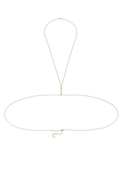 LASCANA Lange Kette, Körperkette mit transparenten Schmuck-Details