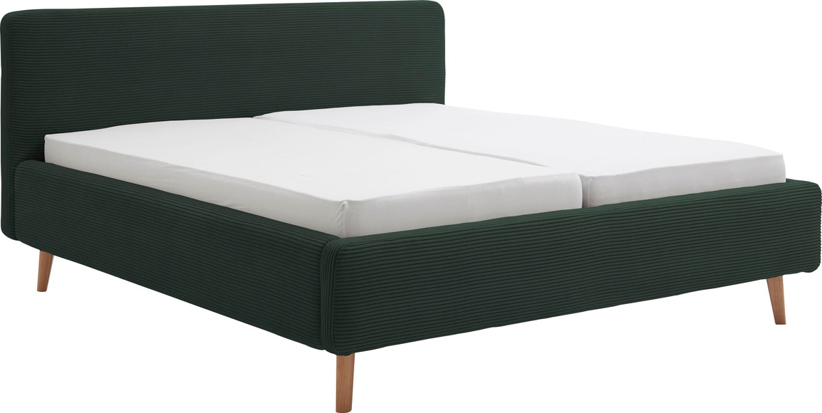 Novel - Bett MATTIS_8096 - dunkelgrün - Textil - 180x200