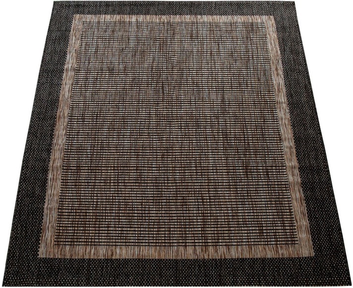Paco Home Teppich »Illusion 325«, rechteckig, 5 mm Höhe, Flachgewebe, meliert, mit Bordüre, In- und Outdoor geeignet, UV-beständig, Wohnzimmer