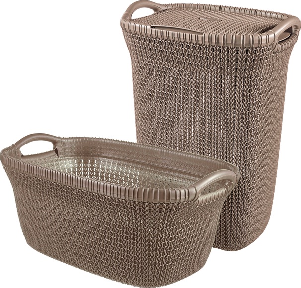 Curver Knit Wäschekorb und Wäschewanne Braun 97 L 240658