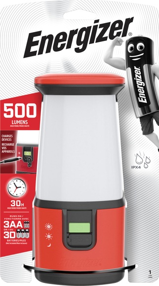 LED Camping-Laterne Energizer 360° 500 lm batteriebetrieben Rot/Schwarz E301315801