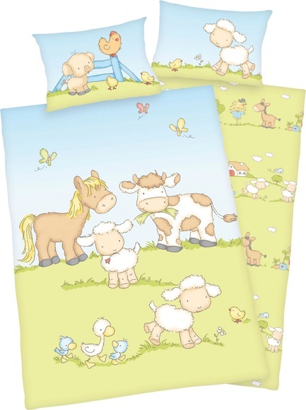Herding Linon Kinder-Wendebettwäsche Bauernhoftiere