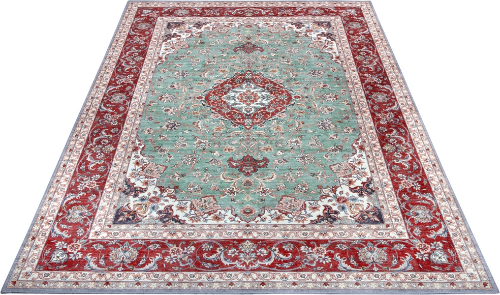 NOURISTAN Designteppich »Medaillon Ava«, rechteckig, 7 mm Höhe, Klassischer Teppich, Orient Optik, Vintage Design, Gekettelt, Wohnzimmer, Schlafzimmer, Robust, Pflegeleicht