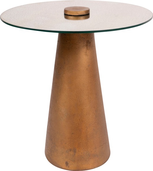 Kayoom Beistelltisch »Beistelltisch Scotch 125 Messing«, Glas-Tischplatte