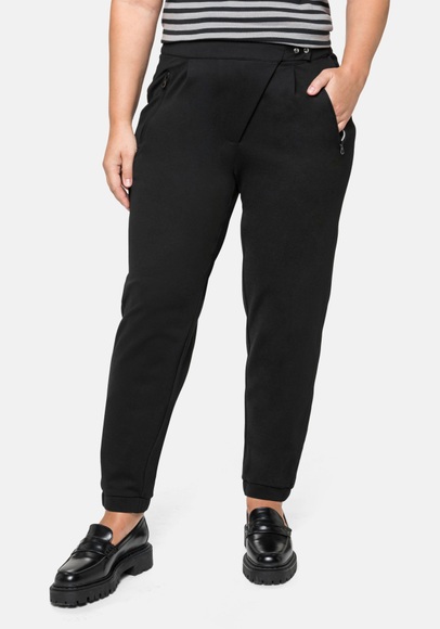 Sheego Stoffhose, mit Gummibund und Druckknöpfen