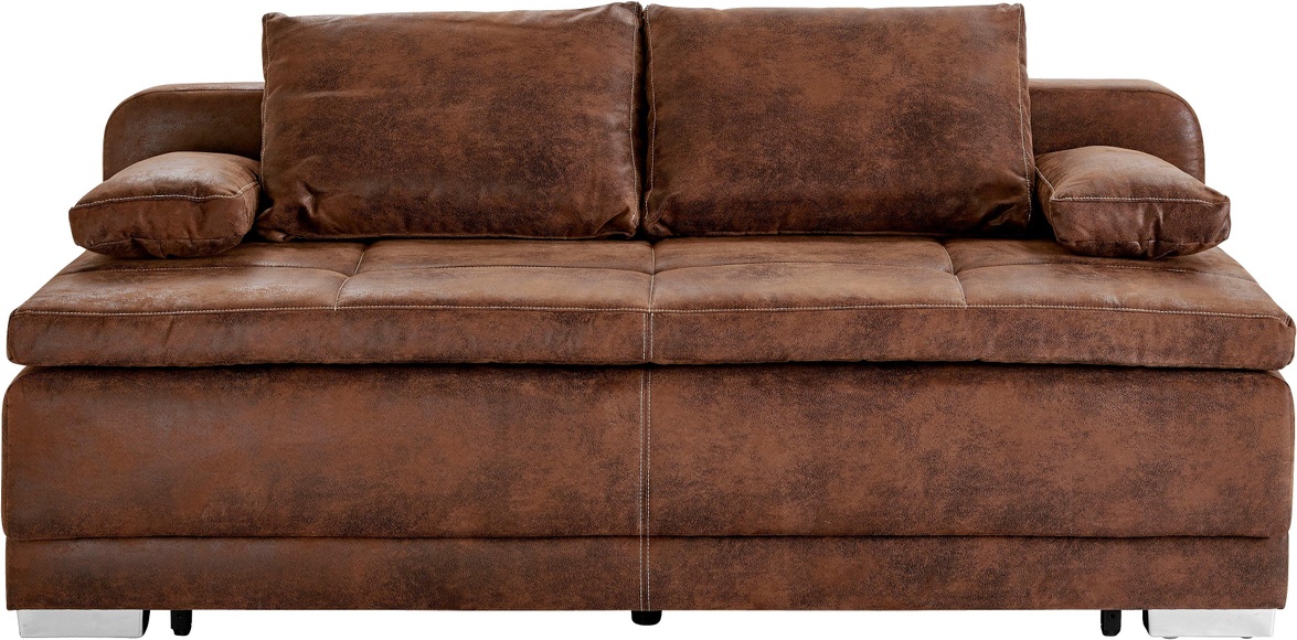 COLLECTION AB Schlafsofa, mit Bettfunktion und Bettkasten, frei im Raum stellbar, inklusive loser Armlehn-und Rückenkissen