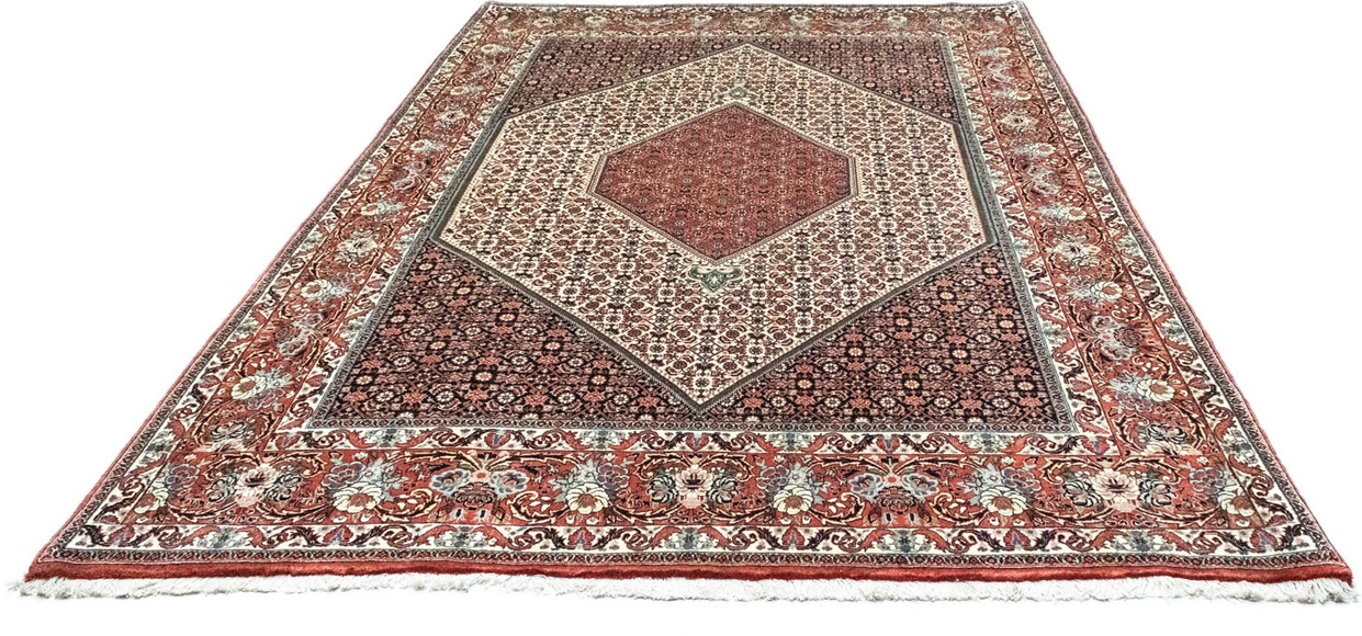 morgenland Wollteppich »Bidjar Teppich handgeknüpft rot«, rechteckig, 15 mm Höhe
