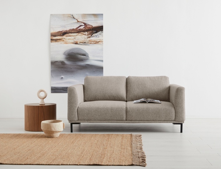 GOODproduct 2-Sitzer »Fillin«, hergestellt aus recycelten PET-Flaschen, mit losen Rückenkissen und Metallbeinen