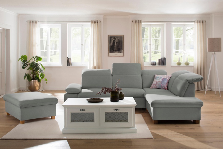 Home affaire Ecksofa »Maven«, mit Ottomane, Kopfteil- und Armlehn-Verstellung, Federkern