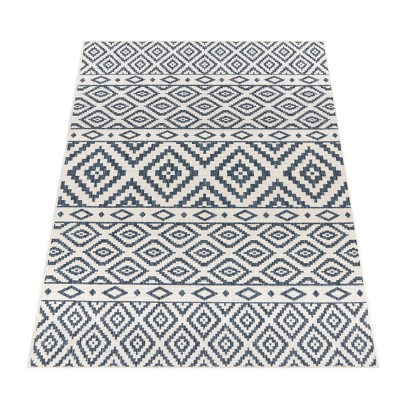 Paco Home Teppich »Coco 201«, rechteckig, 4 mm Höhe, Flachgewebe, Rauten Design, In- und Outdoor geeignet, Wohnzimmer