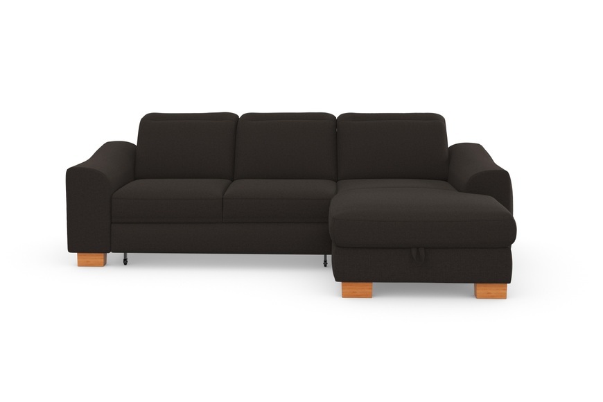 sit&more Ecksofa »Durness«, mit Federkern und hochwertigen Massivholzfüssen, wahlweise mit Kopfteilverstellung, Bettfunktion und Bettkasten oder mit Bettfunktion und Bettkasten