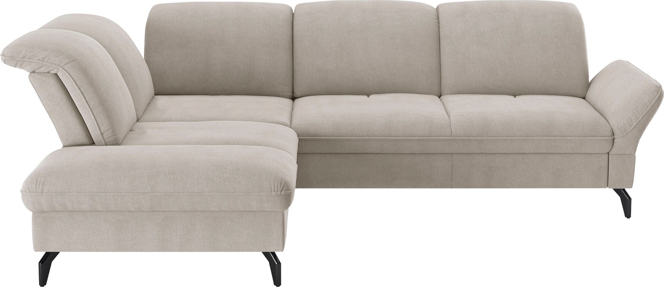 sit&more Ecksofa »Leandro L-Form«, Wahlweise mit Bett-, Kopfteil - und Armlehnfunktion, sowie Stauraum